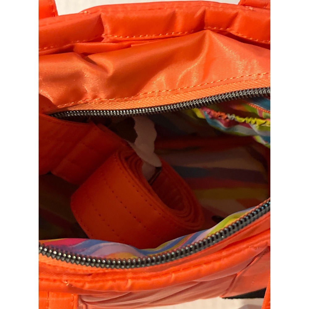Lug Mini Puffer Tote Crossbody Bag Neon Orange Quilted Nylon New With‎ Tags - Picture 4 of 7
